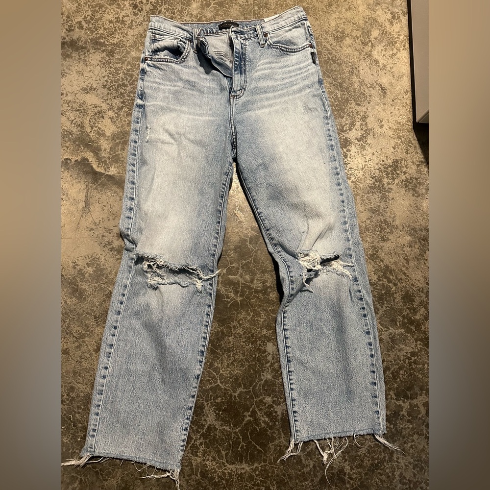 Silver light Blue Distressed Women's Jeans